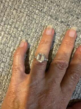 Large fake diamond ring. Size 5.5 - 6